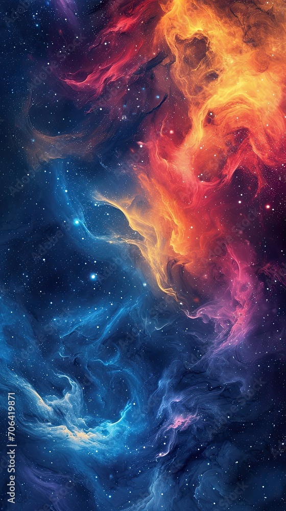 Illustration, abstract space background.