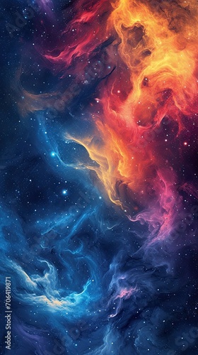Illustration, abstract space background.