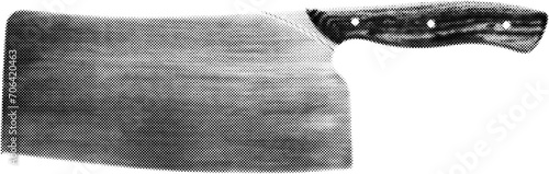 Clever in halftone dots texture, isolated black and white vector design element