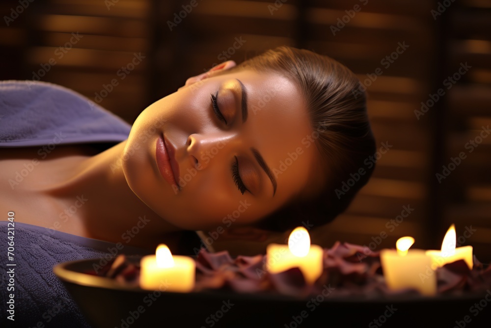 Woman getting spa massage treatment Woman getting spa massage treatment