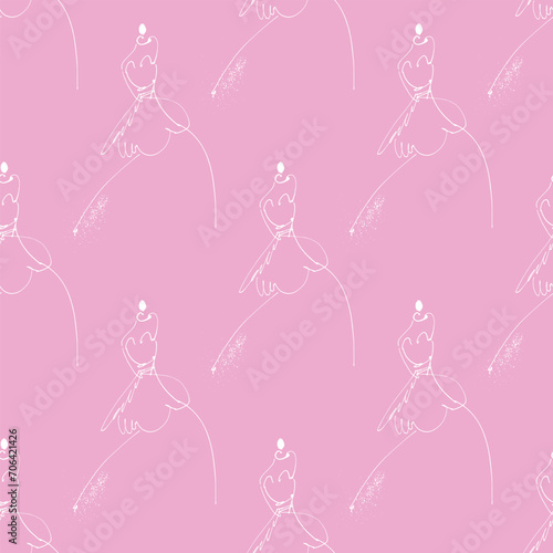 Hand Drawn Fashion Designer Illustration Seamless Pattern.Fashion Model Illustration, Stylish Sketch.Hand drawn outfit look.Fashion Designer Style. Placement Print. t