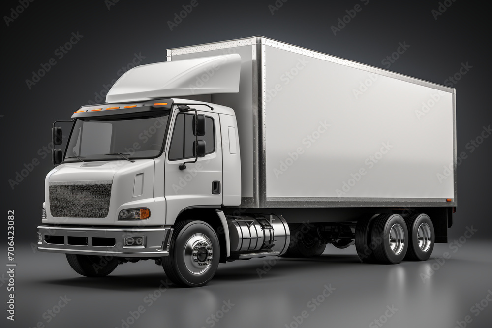 box truck with trailer 3D Illustration box truck with trailer 3D Illustration