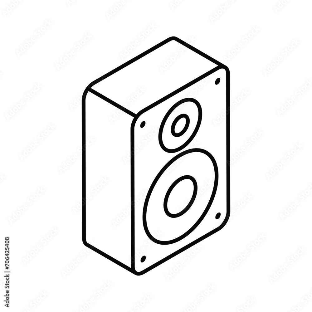 Amazing icon of sound speaker in trendy isometric style, ready to use vector Amazing icon of sound speaker in trendy isometric style, ready to use vector