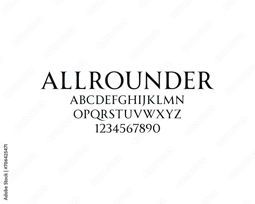 Allrounder Font, font, letters, numbers Allrounder Font, font, letters, numbers