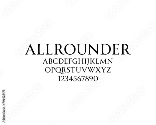 Allrounder Font, font, letters, numbers