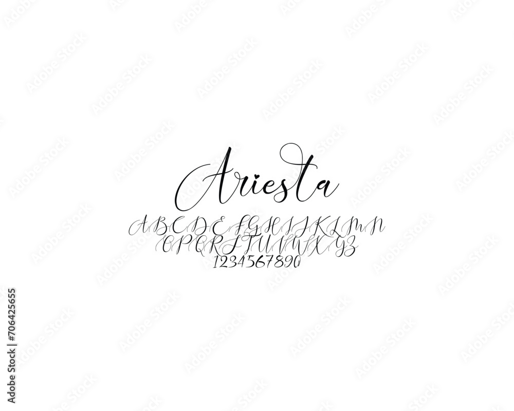 Ariesta Font, font, letters, numbers