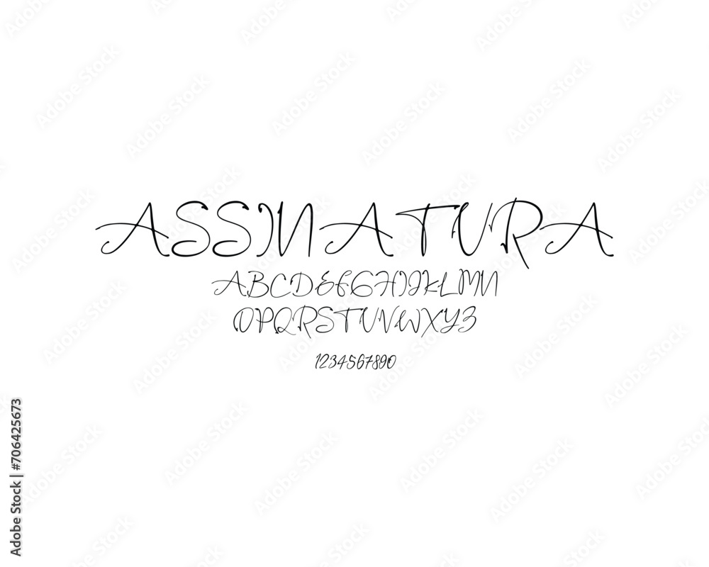 Assinatura Font, font, letters, numbers