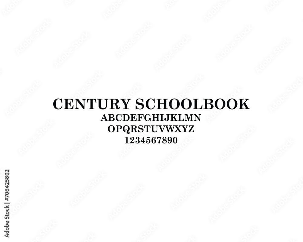 Fototapeta premium Century SchoolBook Font, font, letters, numbers