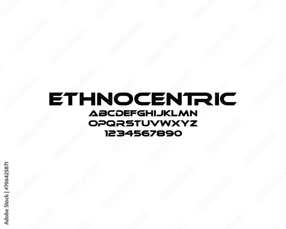 Ethnocentric Font, font, letters, numbers