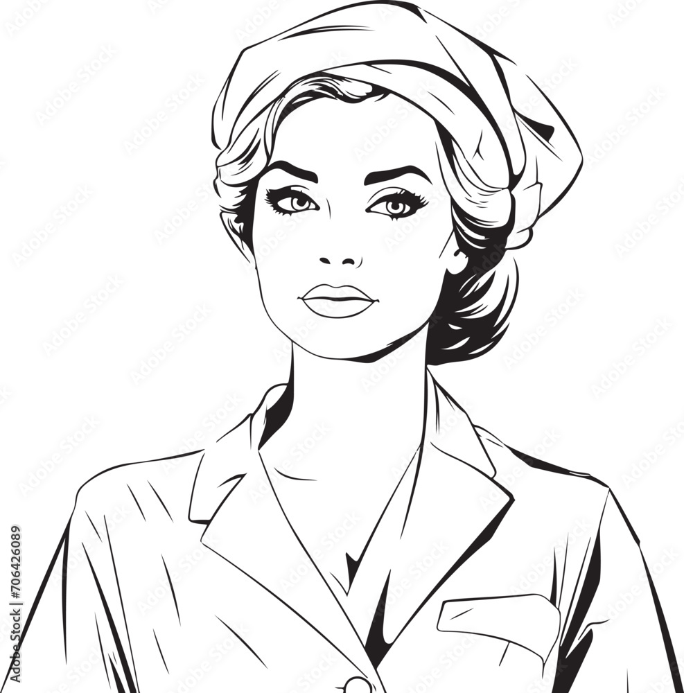 hand drawn sketch of a nurse outline illustration generative ai hand drawn sketch of a nurse outline illustration generative ai