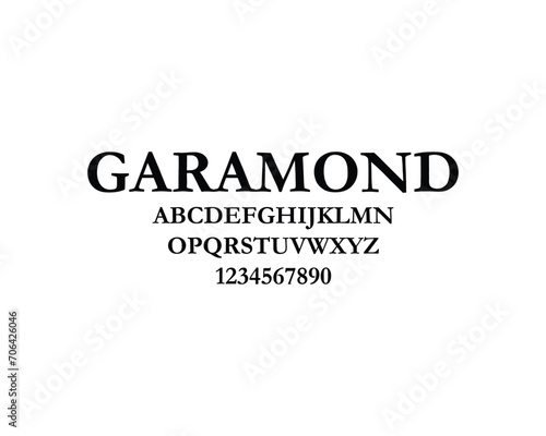 Garamond Font, font, letters, numbers