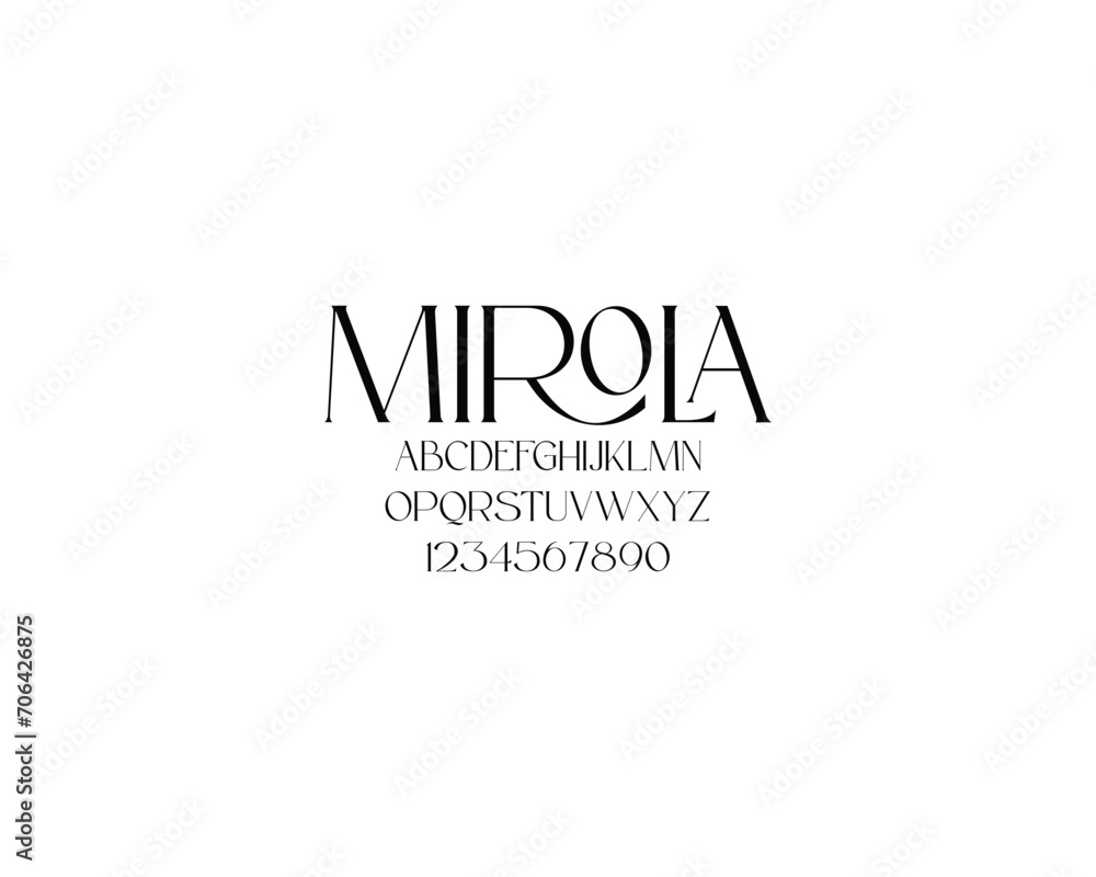 Mirola Font, font, letters, number
