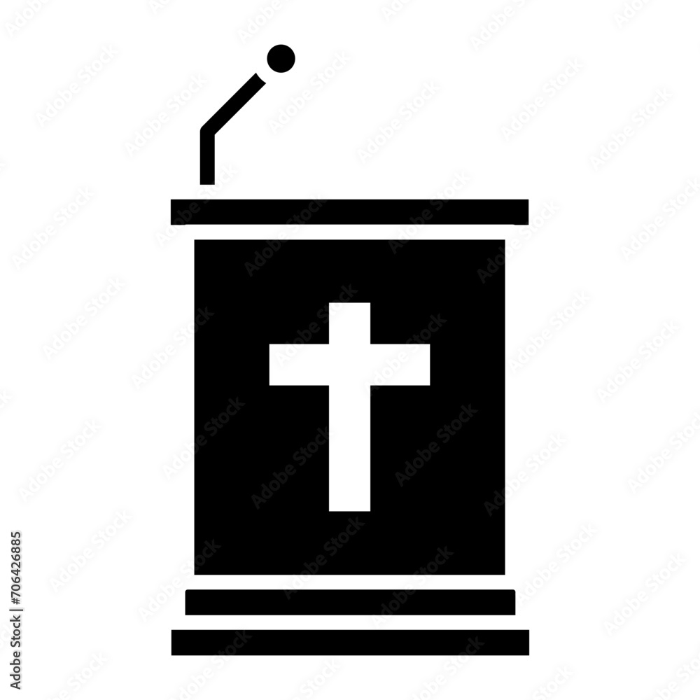 Obraz premium Pulpit Icon of Funeral iconset.