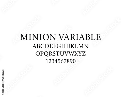 Minion Variable Font, font, letters, number