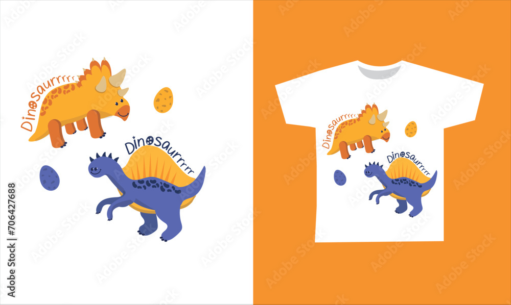 Dinosaur Vector. Cute dinosaur vectors, roar, pattern. Tshirt design Dinosaur Vector. Cute dinosaur vectors, roar, pattern. Tshirt design