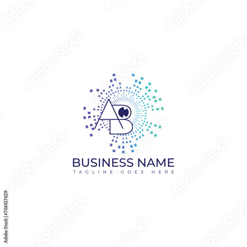 Initial letter AB Abstract eye logo design