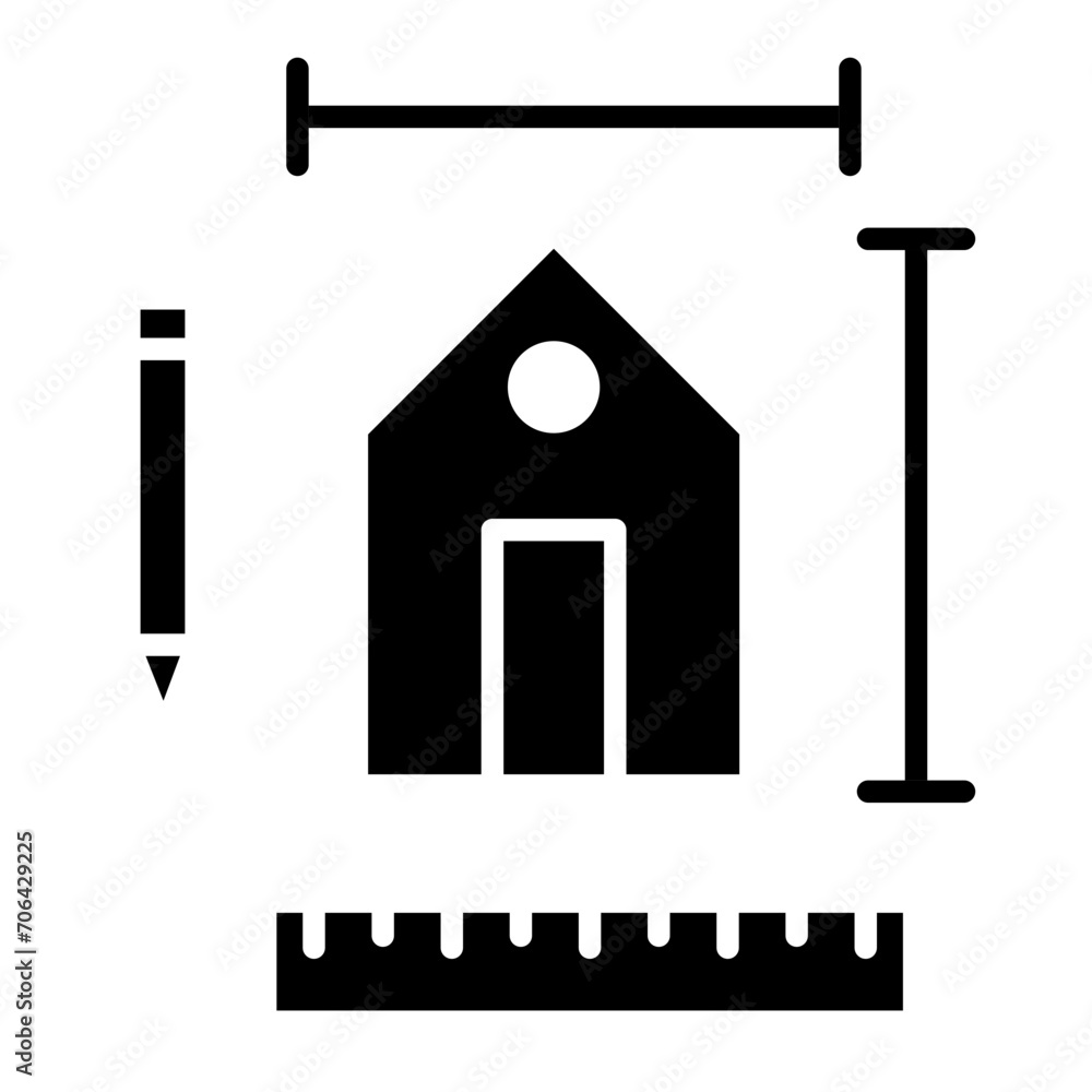 House Measurement Icon of Real Estate iconset. House Measurement Icon of Real Estate iconset.