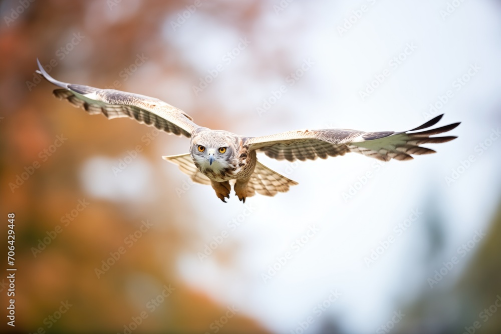 Obraz premium sharp focus on buzzard eye while circling