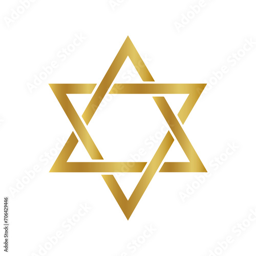  golden star of david, Star of David Judaism, Gold hexagon, angle, painted, gold vector