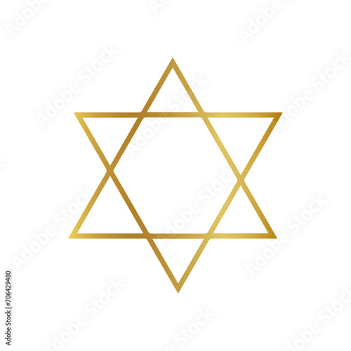  golden star of david, Star of David Judaism, Gold hexagon, angle, painted, gold vector