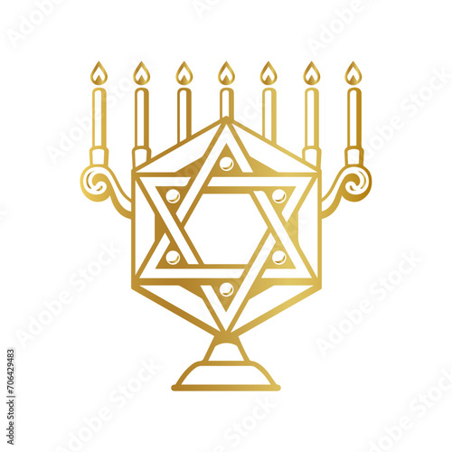  golden star of david, Star of David Judaism, Gold hexagon, angle, painted, gold vector