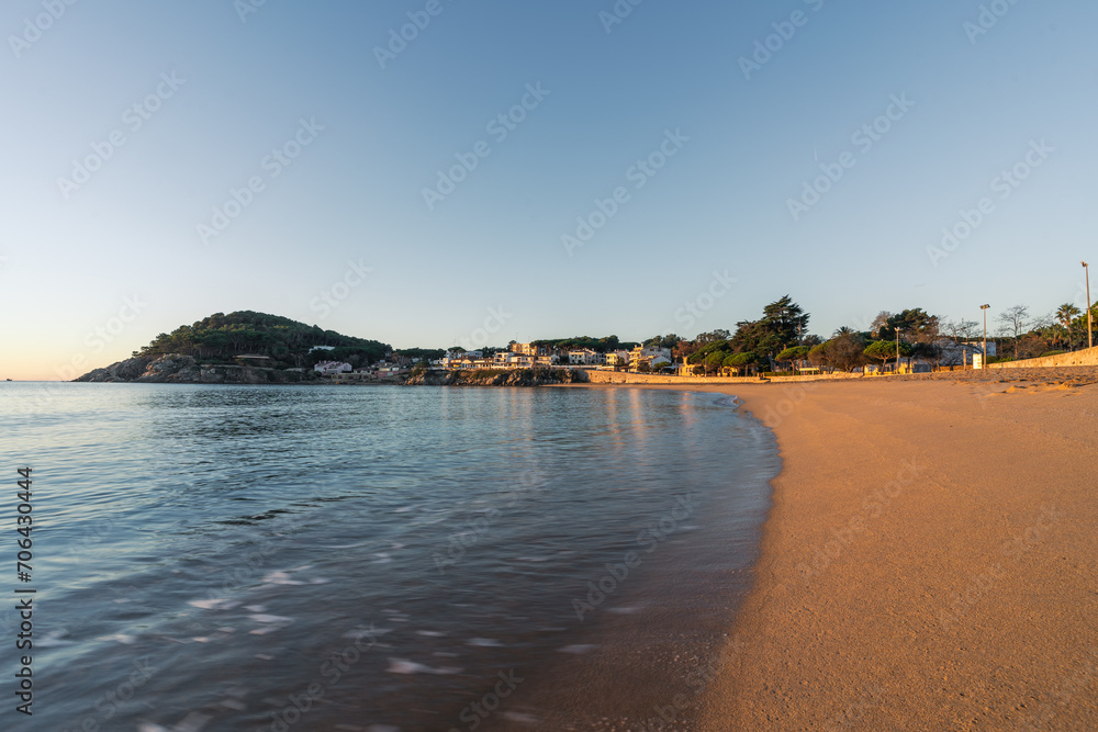 Playa de La Fosca en Palamós, Costa Brava, Cataluña, España Playa de La Fosca en Palamós, Costa Brava, Cataluña, España