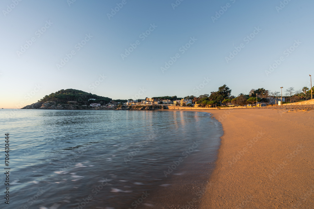 Playa de La Fosca en Palamós, Costa Brava, Cataluña, España