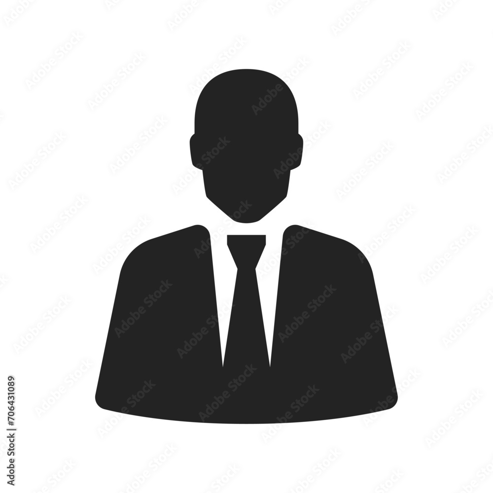 Businessman icon in flat style, User icon vector illustration Businessman icon in flat style, User icon vector illustration