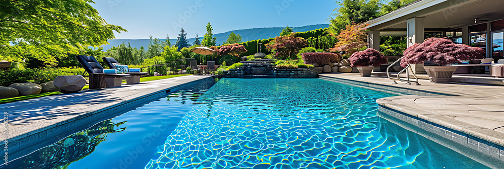 swimming pool in the garden