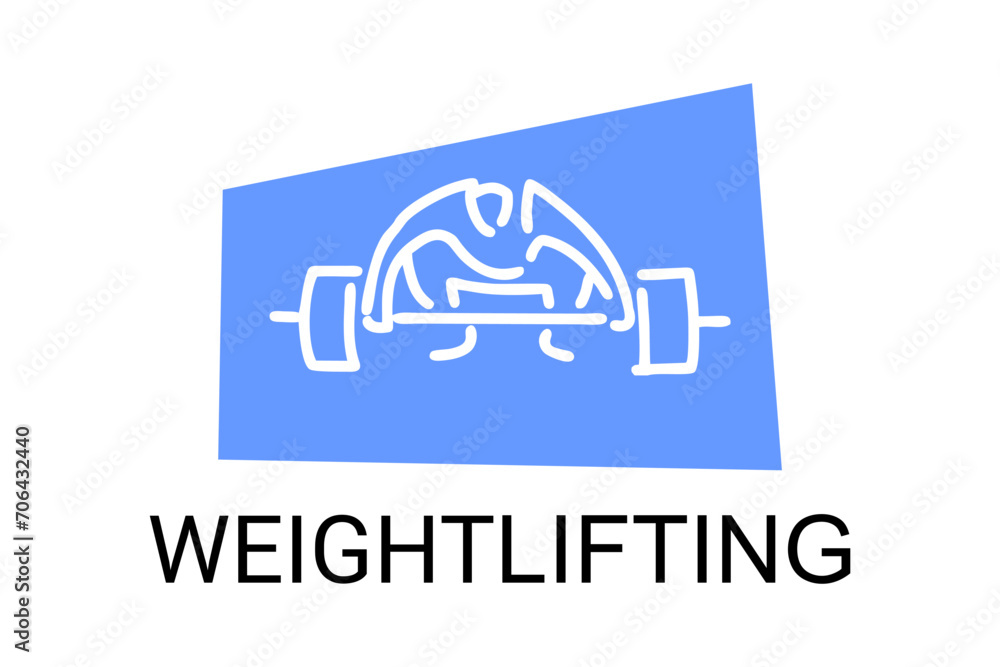 weightlifting sport vector line icon. an athlete practicing weightlifting. sport pictogram, vector illustration. weightlifting sport vector line icon. an athlete practicing weightlifting. sport pictogram, vector illustration.