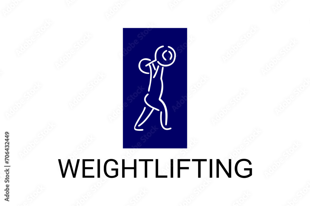 weightlifting sport vector line icon. an athlete practicing weightlifting. sport pictogram, vector illustration. weightlifting sport vector line icon. an athlete practicing weightlifting. sport pictogram, vector illustration.