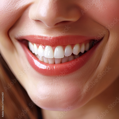 a close up image of woman with a white smile