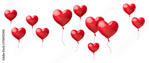 Love heart-shaped red balloons, cut out