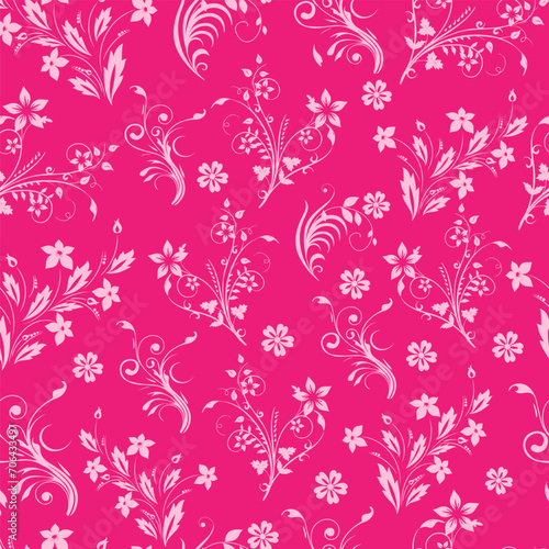 Seamless pattern with hand drawn flowers. Floral pattern.