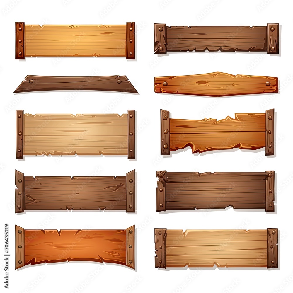 set of wooden signs illustration set of wooden signs illustration