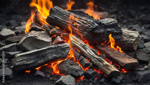 bonfire burning at camp during daytime