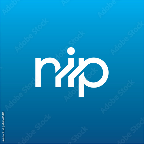 NIP Letter Initial Logo Design Template Vector Illustration