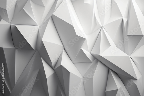 White Geometric Poly Art Background photo