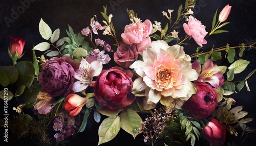 Baroque Beauty Revealed: Vintage Floral Wallpaper generative ai © Mureed