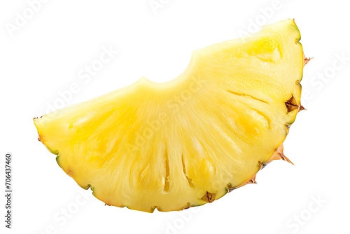 Juicy Pineapple Slice isolated on Transparent Background