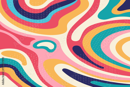 Creative psychedelic geometric colorful background with patterns. Collage. Design for prints, posters, postcards. Vector.