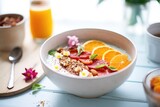 citrus smoothie bowl with blood orange slices and chia