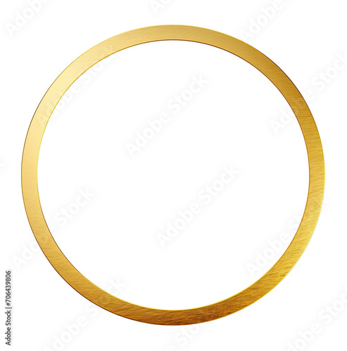 Gold Metal Ring on White Background, Simple, Elegant Jewelry Accessory