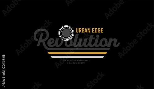 Revolution, rban edge, abstract typography motivational quotes modern design slogan. Vector illustration graphics print t shirt, apparel, background, poster, banner, postcard or social media content.