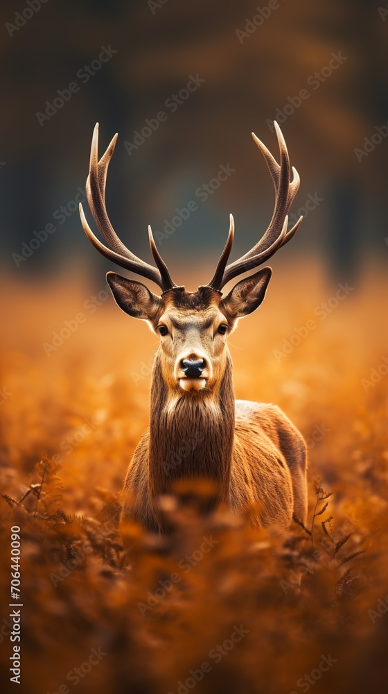 Fototapeta premium Deer, Minimalistic Professional Portrait, Generative AI 