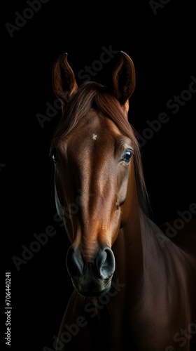Horse, Minimalistic Professional Portrait, Generative AI	