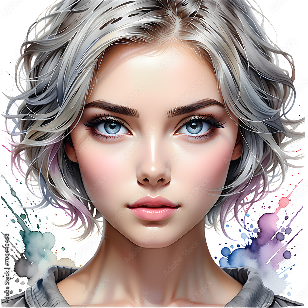 Fototapeta premium Striking Elegance Unveiled: A Captivating Showcase of Diverse Hairstyles Adorning Beautiful Women.(Generative AI)