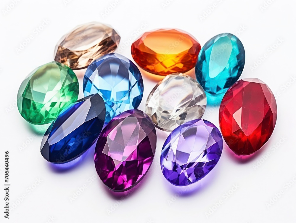 gemstones isolated on white gemstones isolated on white