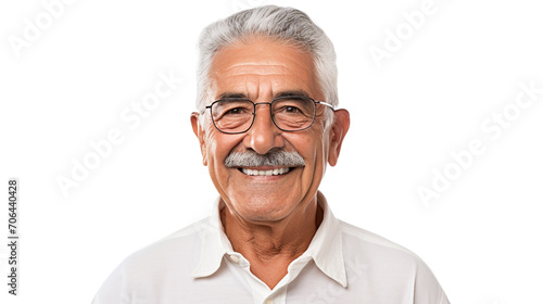 Smiling Senior Man in Mexico on a transparent background