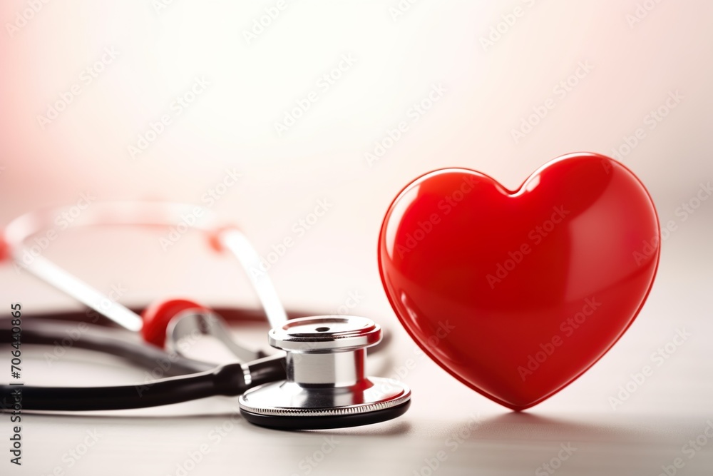 stethoscope with a red heart shape background banner stethoscope with a red heart shape background banner